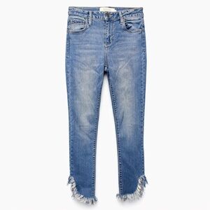 Hidden Skinny Jeans Size 24 Raw Hem Frayed Ankle Stretch Denim